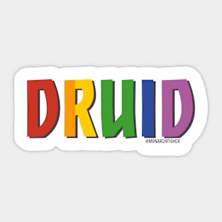 Druid Pride Shirt (Rainbow) Sticker